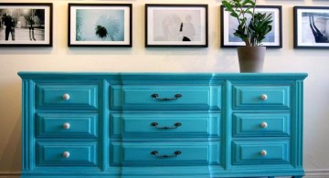 turquoise living room decor credenza