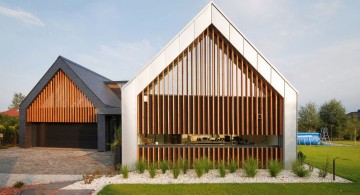 two barn house front view at day