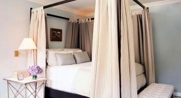 two toned canopied modern four poster bed