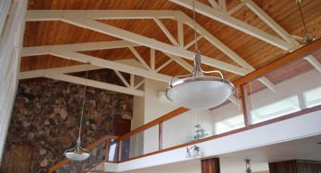 two toned exposed beam ceiling