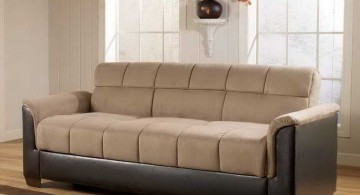 unique sleeper sofa in cream and espresso