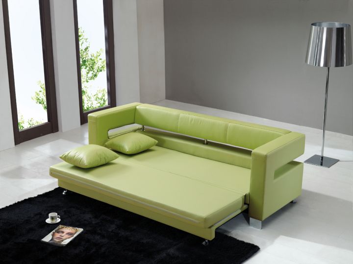 unique sleeper sofa in lime green