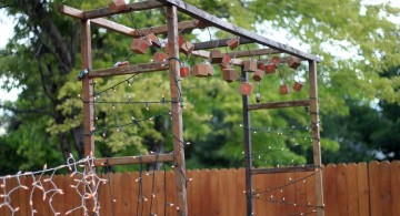 vertical Display ladder for hanging plants