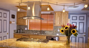 waved track lighting ideas above kitchen island