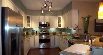 waved track lighting ideas for small kitchen