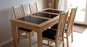 wood and granite dining room table