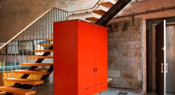 Tribeca Remodel floating red cupboard