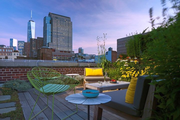 Tribeca Remodel rooftop at sunset