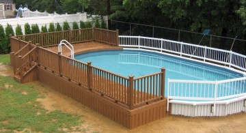 above ground wood pool deck