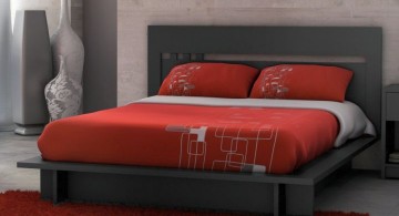 black and red bedroom ideas with floating bed