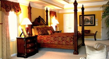 black and red bedroom ideas with four post bed