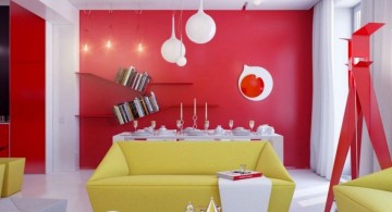 bright and contemporary red wall accent