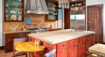 bright colored small mediterranean kitchen designs