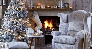 christmas room in white