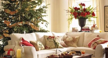christmas room with antique coffee table
