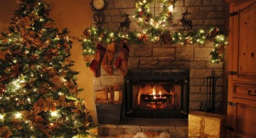 christmas room with small lights