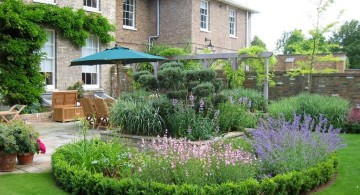 circular terraced flower garden