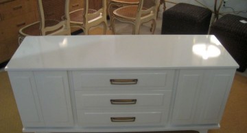 classy white lacquer credenza