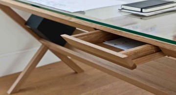 clear office desk glass topped wood