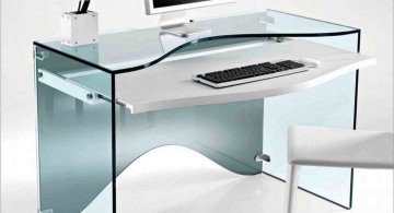 clear office desk lucite with hideaway