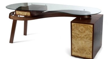clear office desk with wood cabinet