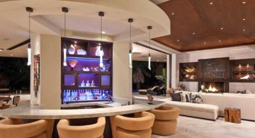 column like modern home bar design