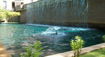 contemporary curtain pool waterfall ideas