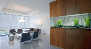 contemporary fish tank wide in the wall