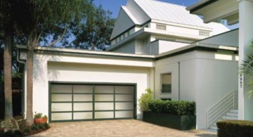 contemporary garage attached to the house in white