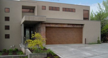 contemporary garage on modern house