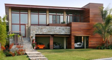 contemporary garage underneath main building