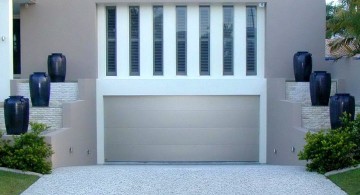 contemporary garage with jars
