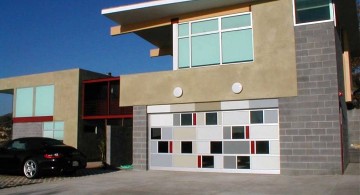 contemporary garage with tiles detail