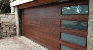 contemporary garage wood and glass