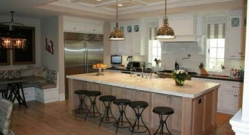 contemporary kitchen island with seating for six