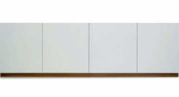 contemporary white lacquer credenza