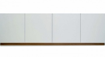 contemporary white lacquer credenza