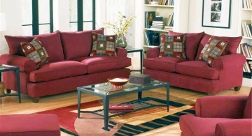 cozy maroon living room
