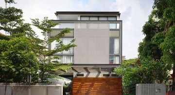 detached modern house front view