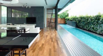 featured image of detached modern bungalow in Singapore by HYLA Design pool side