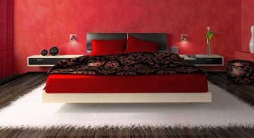 featured image of modern black and red bedroom ideas with floating bed