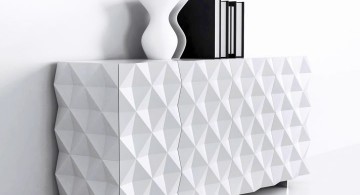 full textured white lacquer credenza