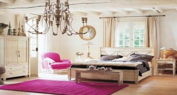 funky bedroom ideas with large chandelier