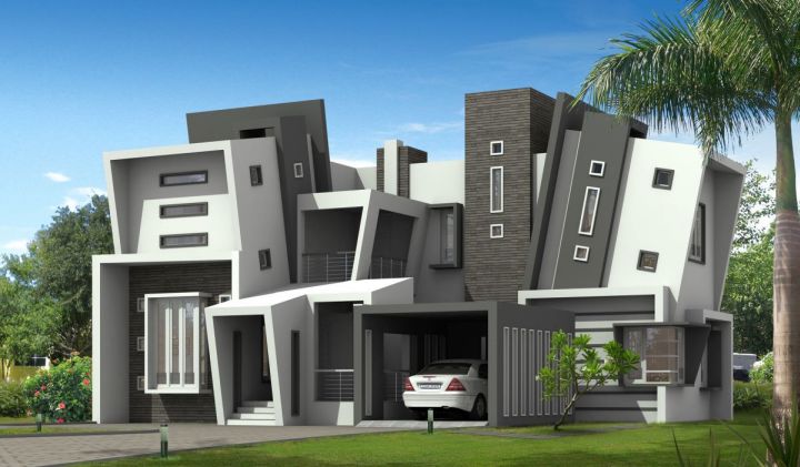 futuristic house plans with unique facade