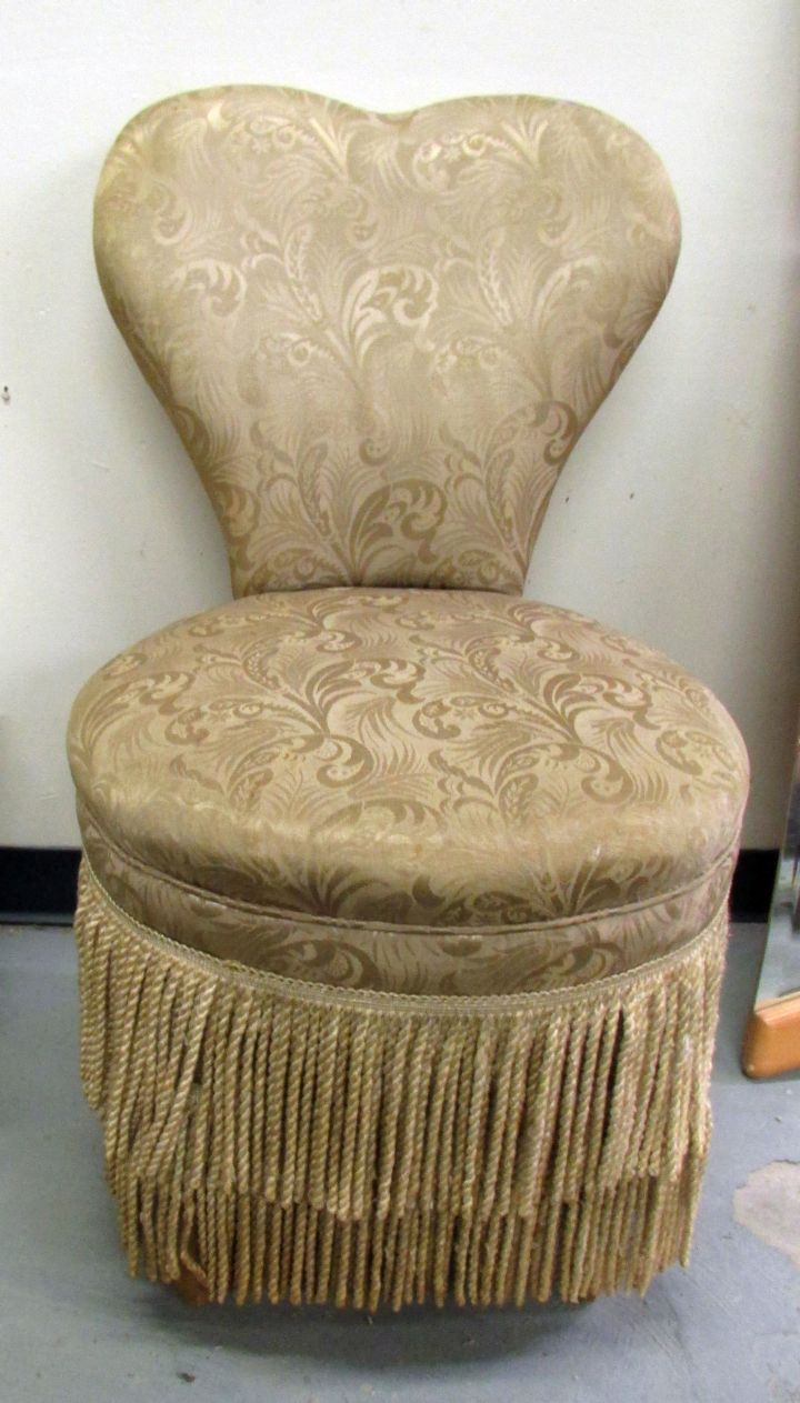heart shaped skirted vanity stool
