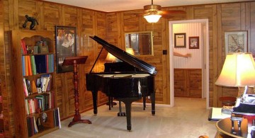 home music room with grand piano