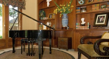 home music room with piano