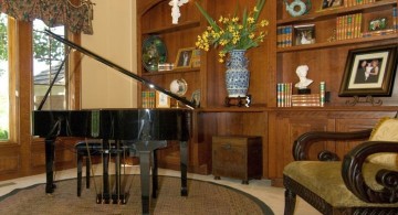 home music room with piano