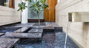 indian modern house small pond