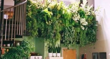 indoor wall hanging planter above the kitchen